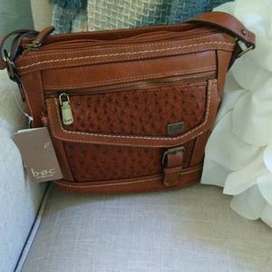 Boc chocolate saddle purse new